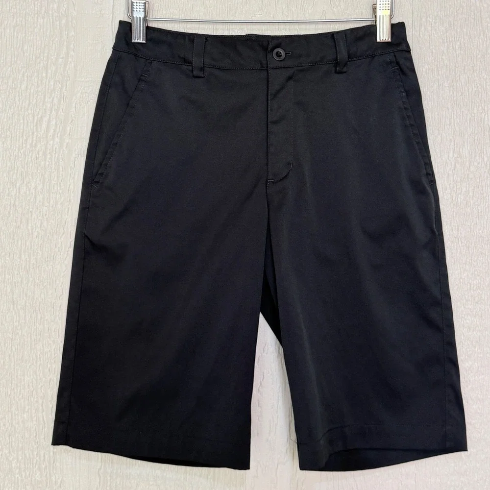 Nike Golf Dri-FIT Shorts Kids Medium Black Performance Athletic Flat Front